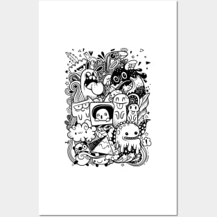 Whimsical Monster Friends Posters and Art